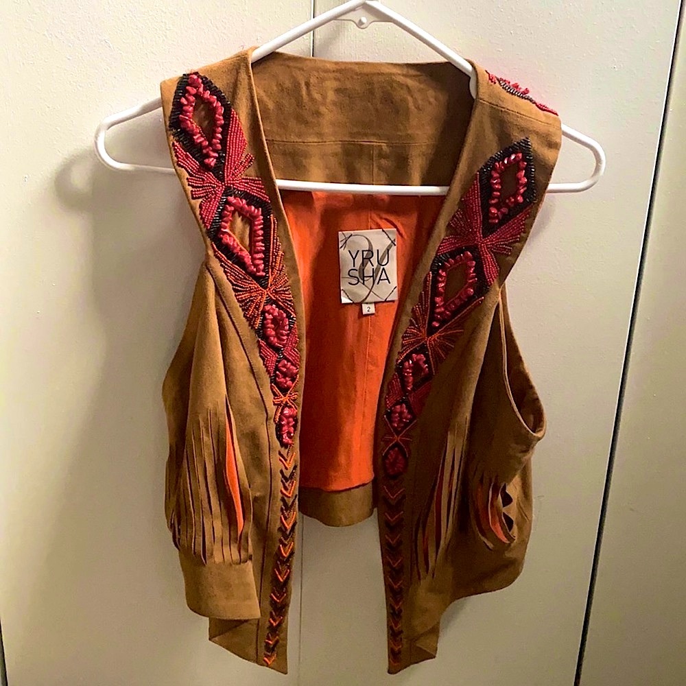 YruSha suede beaded vest - Picture 2 of 13